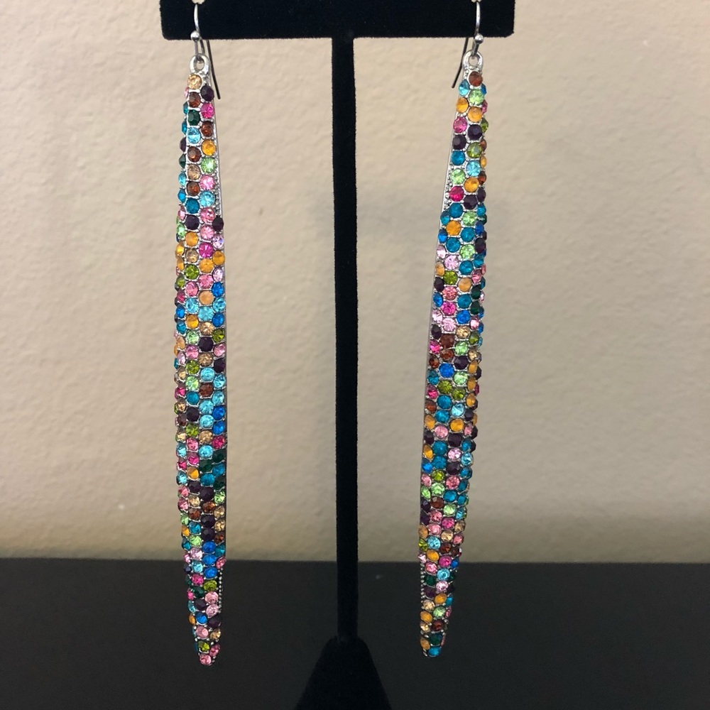 Colorful rhinestone crystal earrings